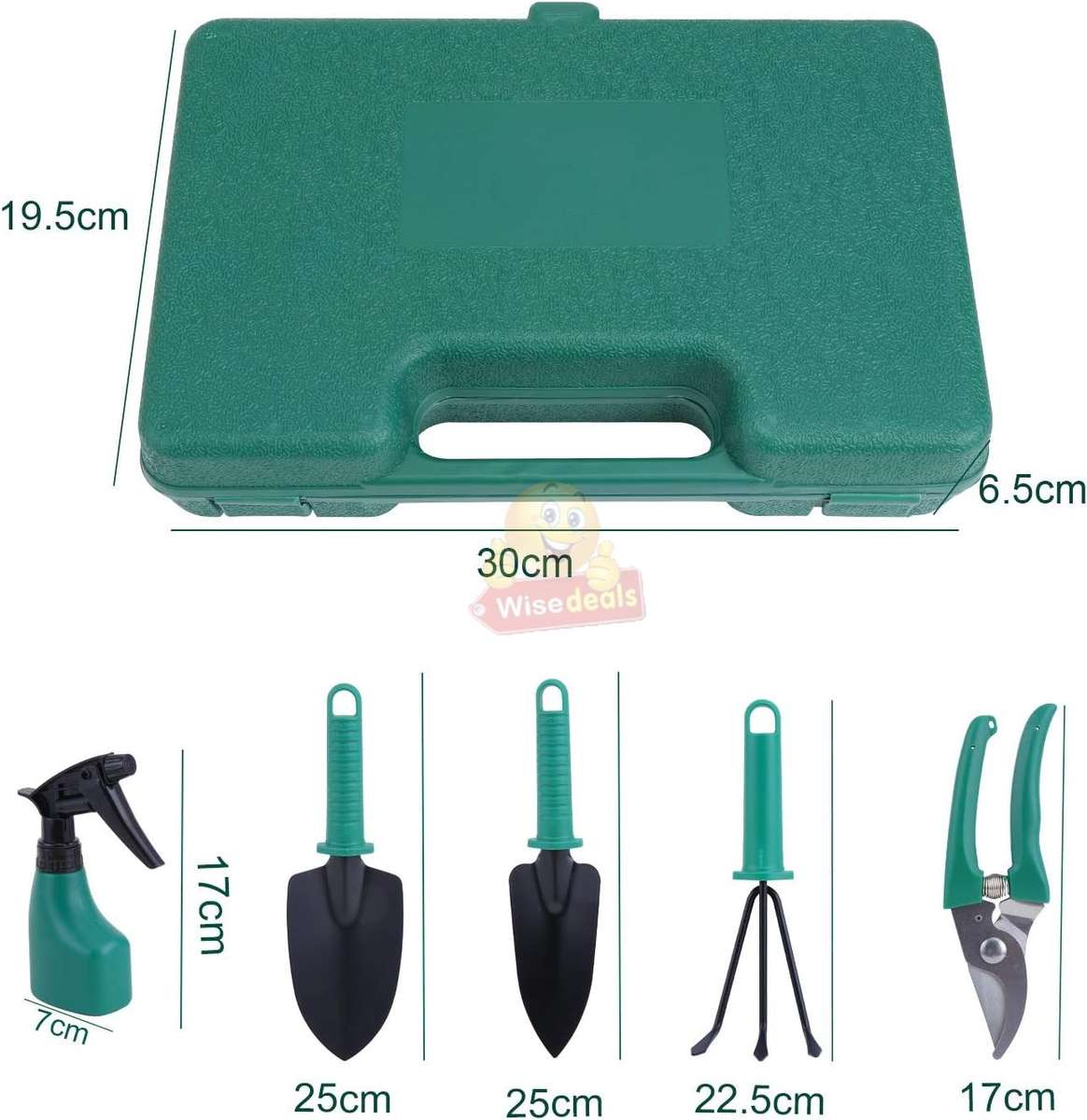 5 Piece Stainless Steel Garden Tool Set in a Secure and Durable Carry Case