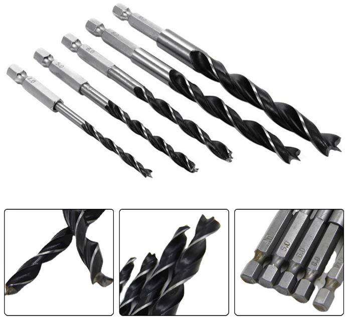 5 Piece Wood Drill Bit Set