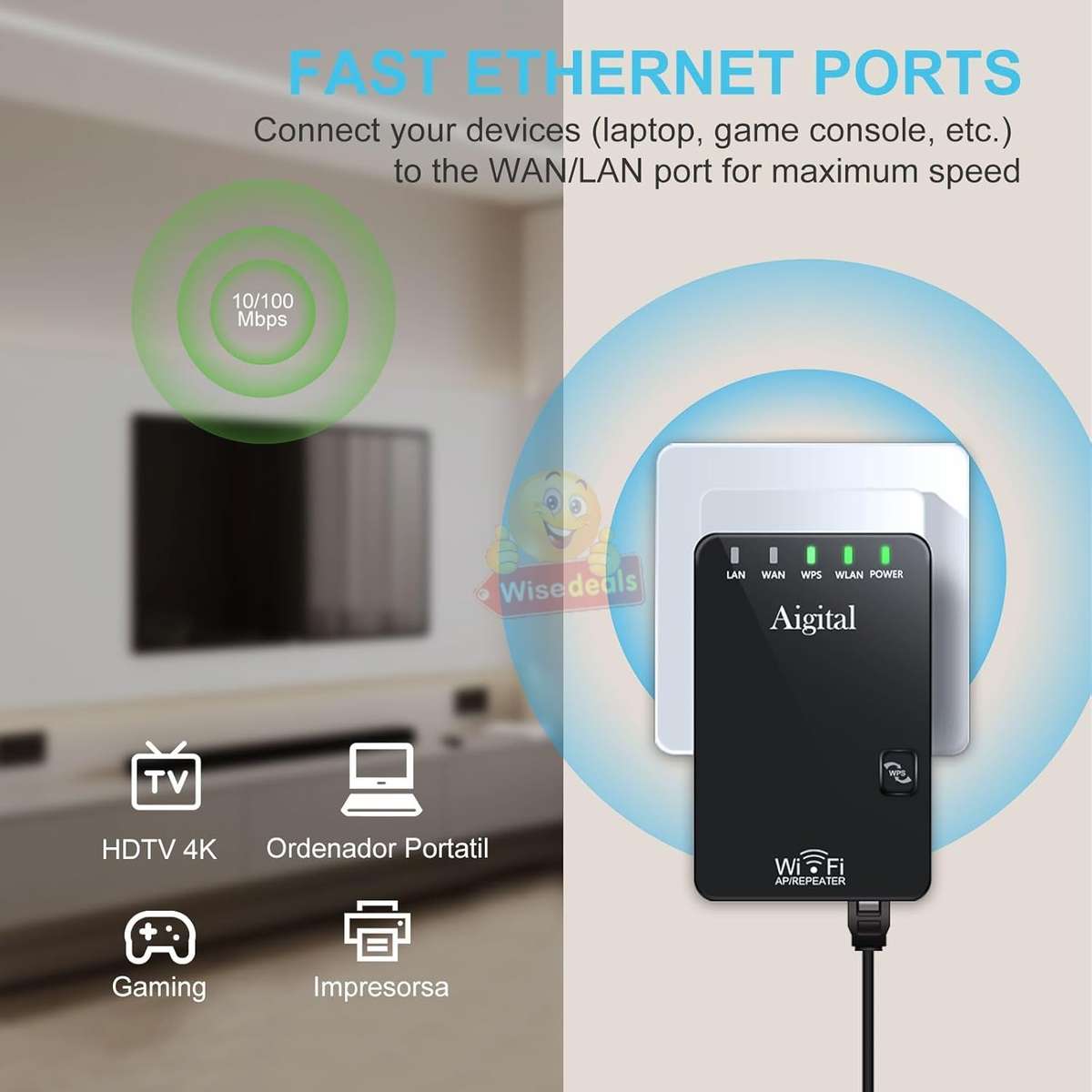 2.4Ghz 300Mbps Wireless-N WIFI Repeater and Mini Router