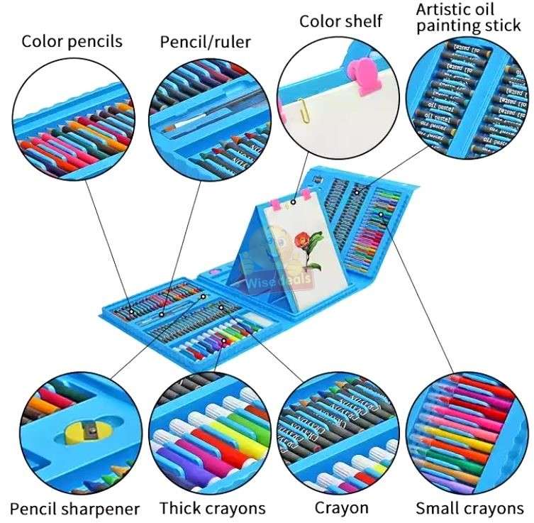 Super Mega 208 Piece Premium Art Set, Keep your Child busy for Hours and a Great Gift