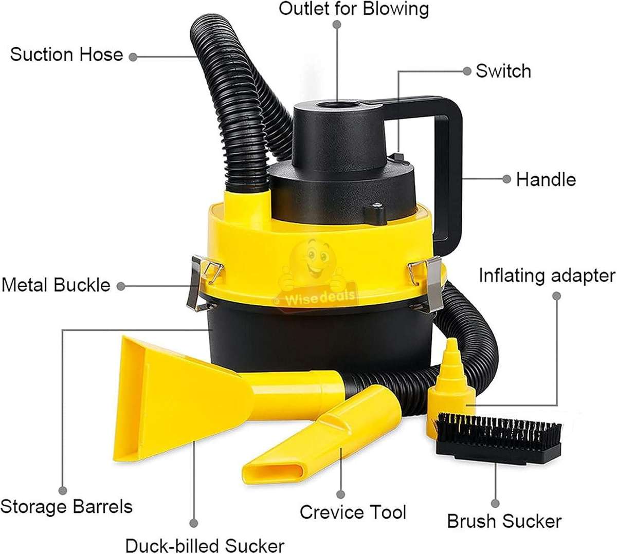 Large Tyre Inflator Plus Wet and Dry Vacuum Cleaner