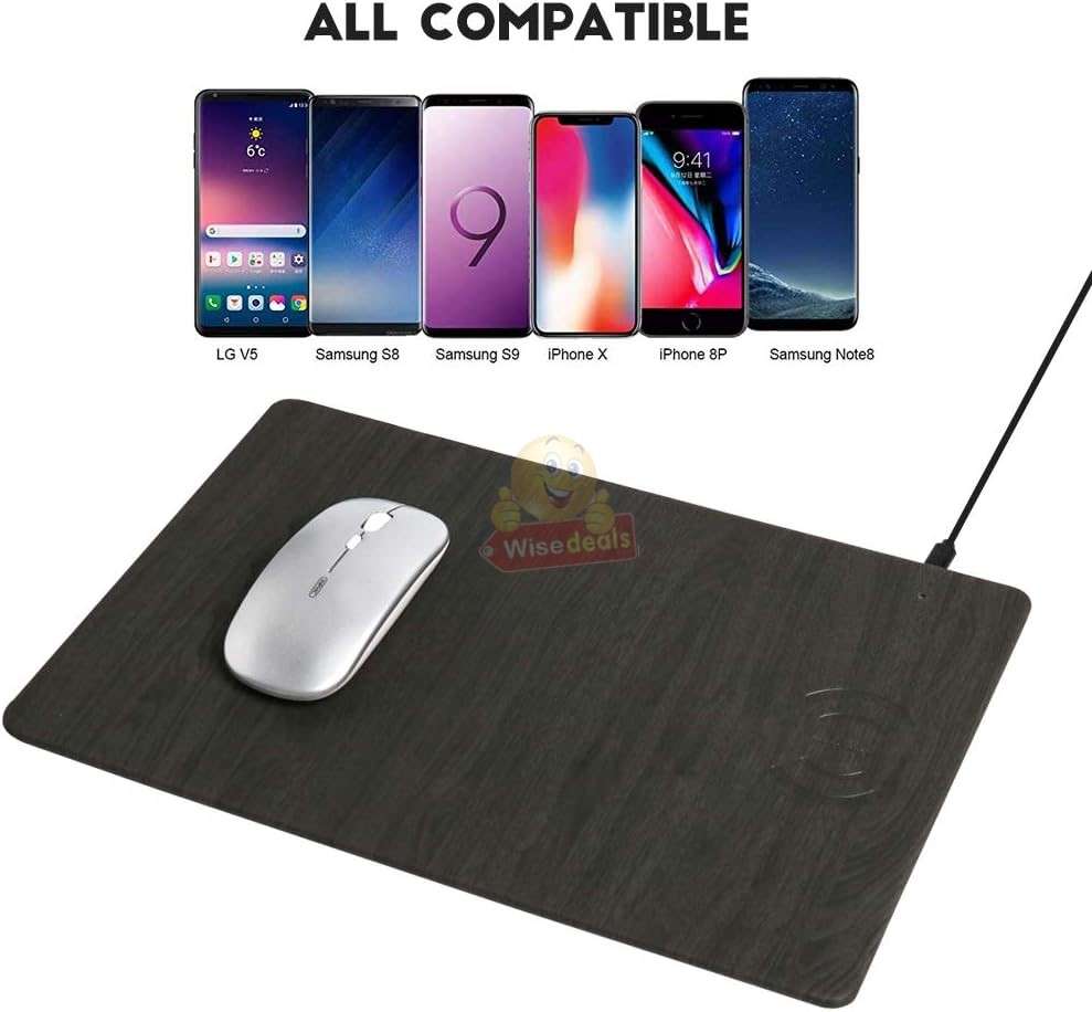 Fast Qi Wireless Charging Mouse Pad in Black