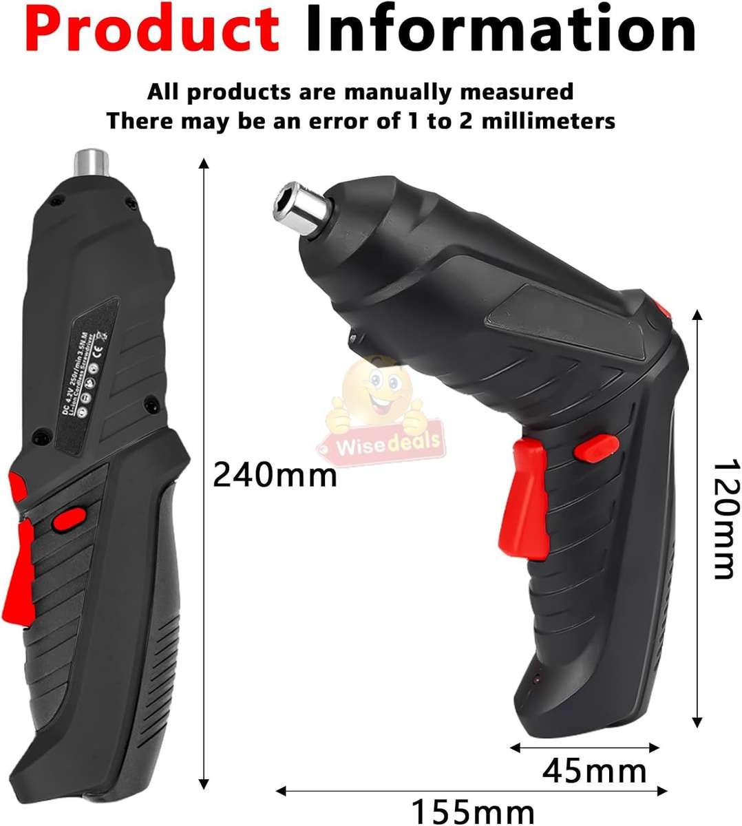 Cordless USB Charging Mini Rechargeable Electric Screwdriver Drill LED Light