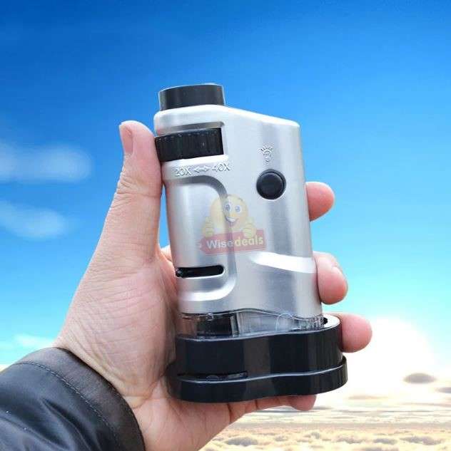 Handheld Mini Pocket Microscope 20X - 40X Optical Zoom with LED Light