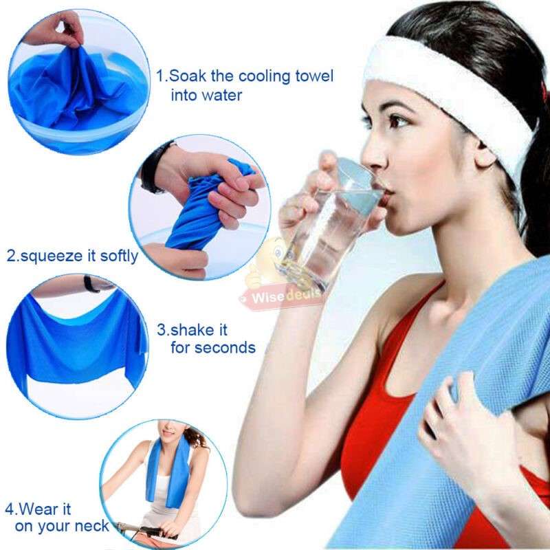 Instant Cooling Towel, Simply just Wet it, Wing it and Snap it and it will get Cooler
