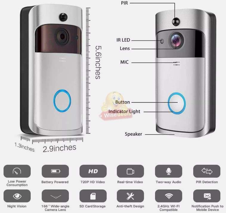 Smart WIFI Video Doorbell Camera and Video Visual Intercom