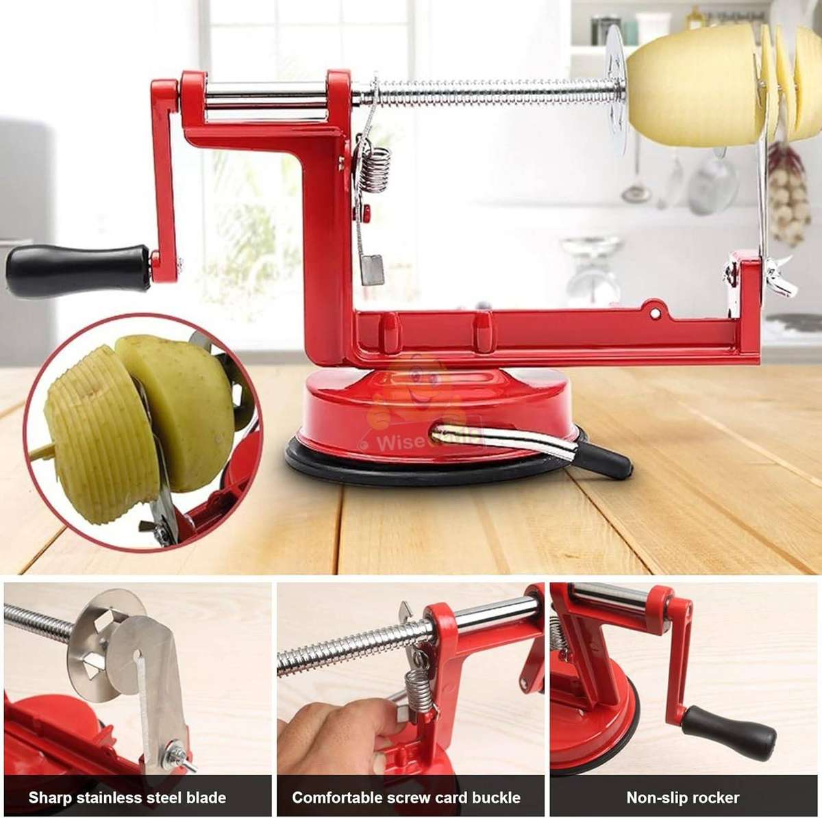 Aluminium Spiral Potato Slicer Suction Stand