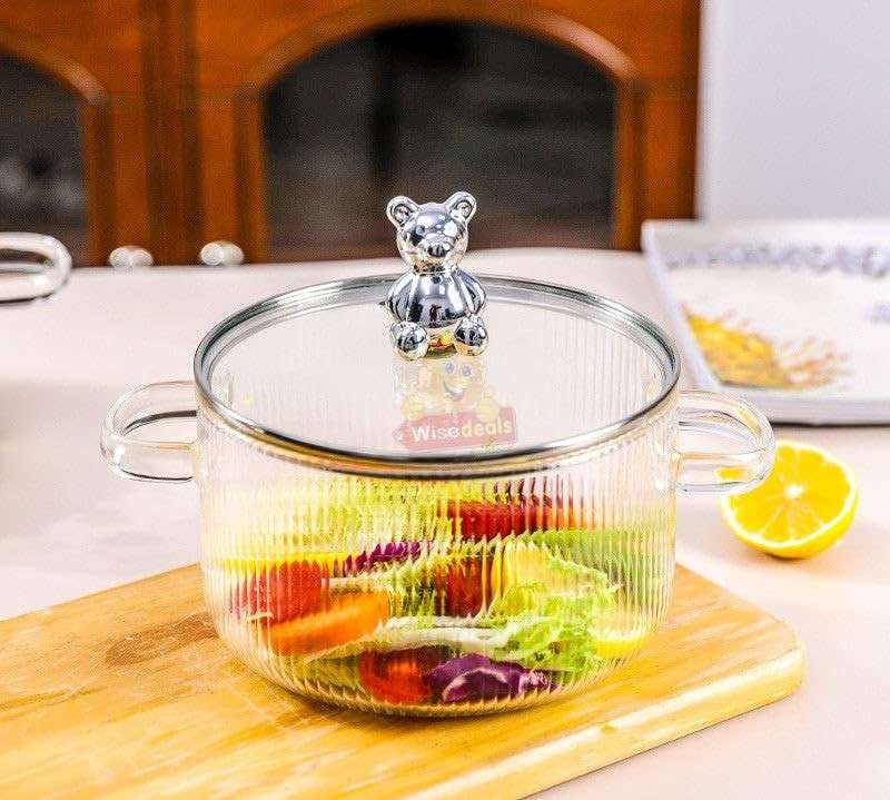 From Stovetop to Tabletop Super Cute Bear High Borosilicate Glass Pot