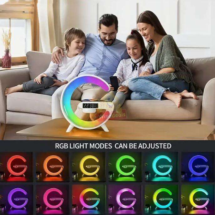 Bluetooth 360° Surround Sound Speaker Wireless Charger Colourful Lights