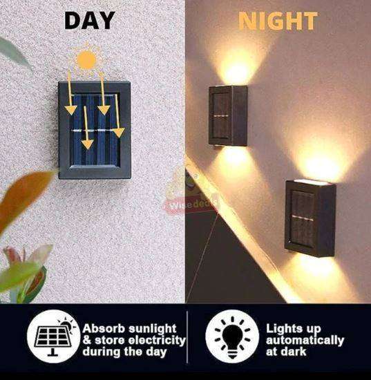 2 Pack Mini Solar Sensor Wall Lights
