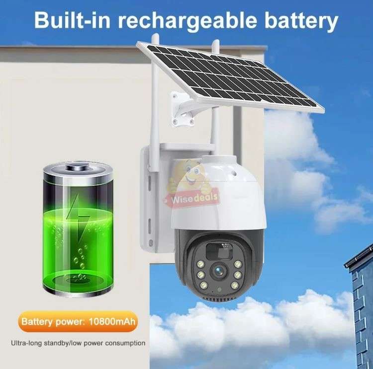 4G PT SIM CARD Waterproof IP SOLAR Camera, Day and Night Vision, Two-Way Audio, EeseCloud APP