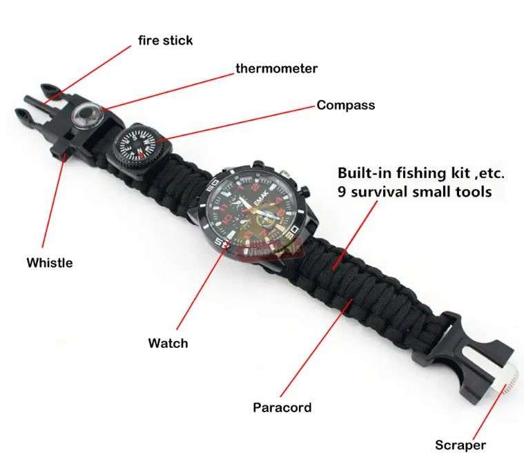 Survival Watch with lots of Features and Accessories