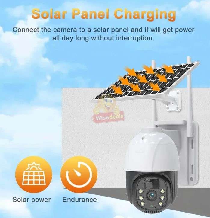 4G PT SIM CARD Waterproof IP SOLAR Camera, Day and Night Vision, Two-Way Audio, EeseCloud APP