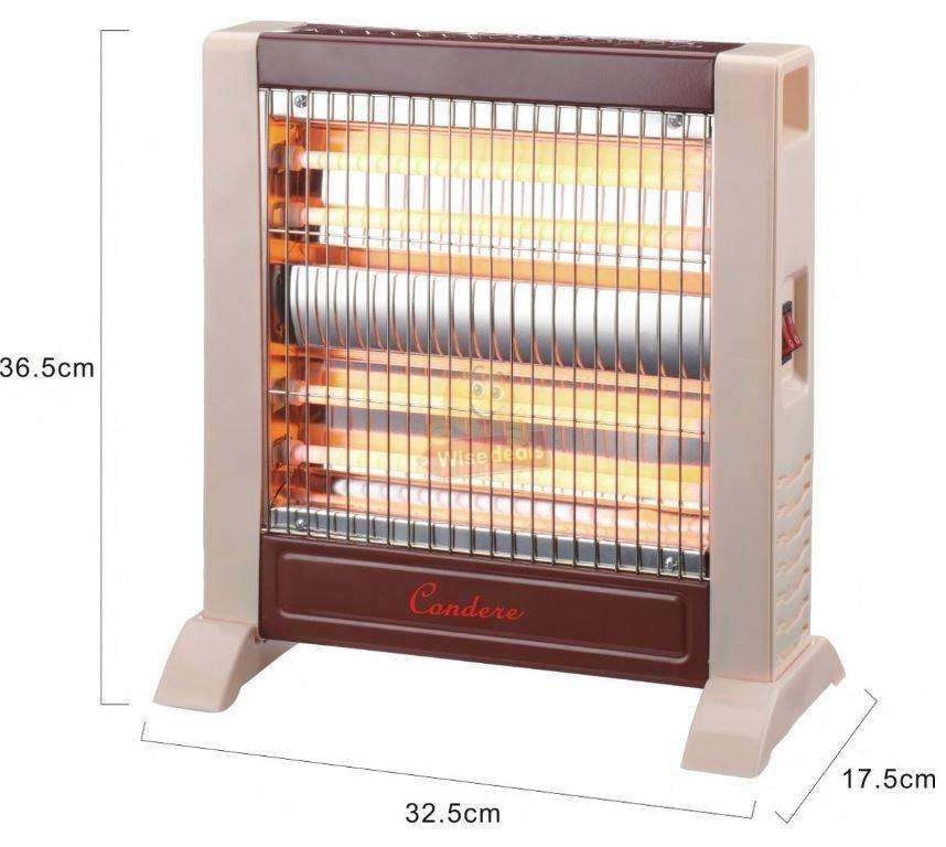 4 Tube Quartz Halogen Electric Heater with 2 Heating Modes