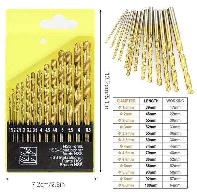 13 Piece High-speed Steel Drill Bit Set