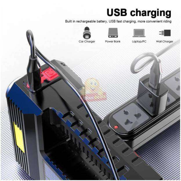 Dual Light Solar and USB LED Flashlight