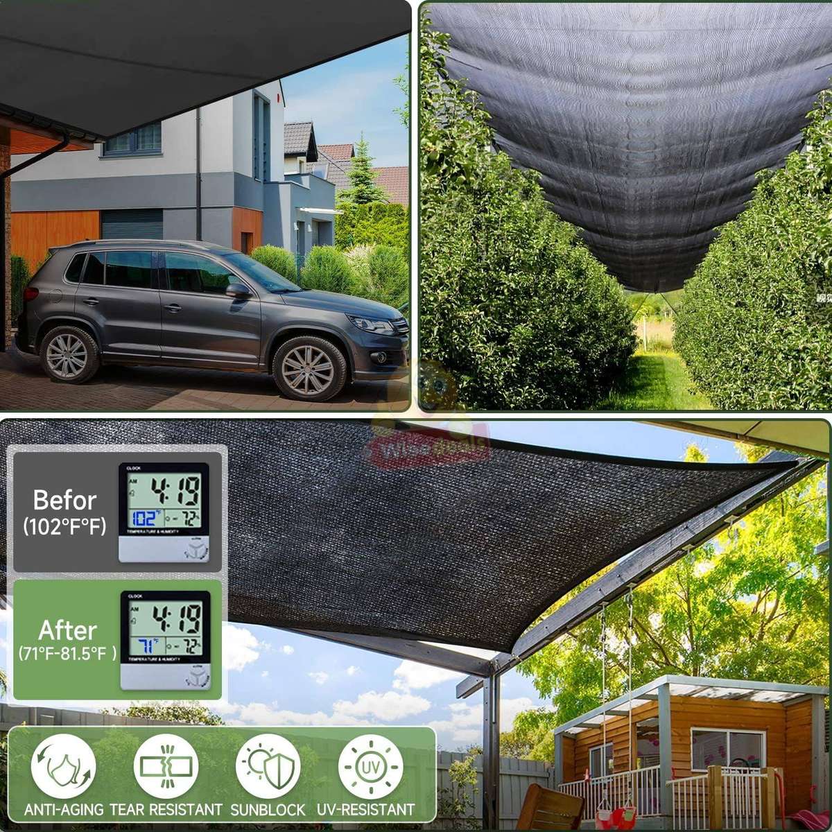 4 X 2 meter UV-Protection Sunshade