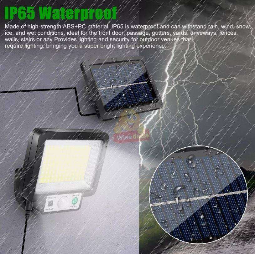 117 COB Split Solar Wall Light 3 Light Modes Remote Control