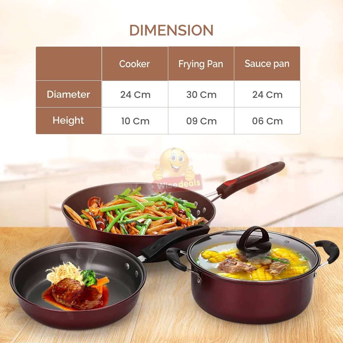 Well, Easy 3 Piece Non-stick Cookware Set