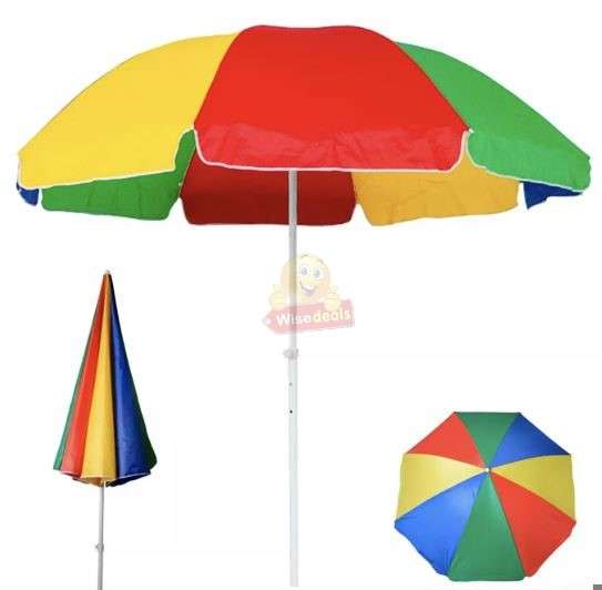 Large Outdoor Rainbow Garden or Beach Umbrella