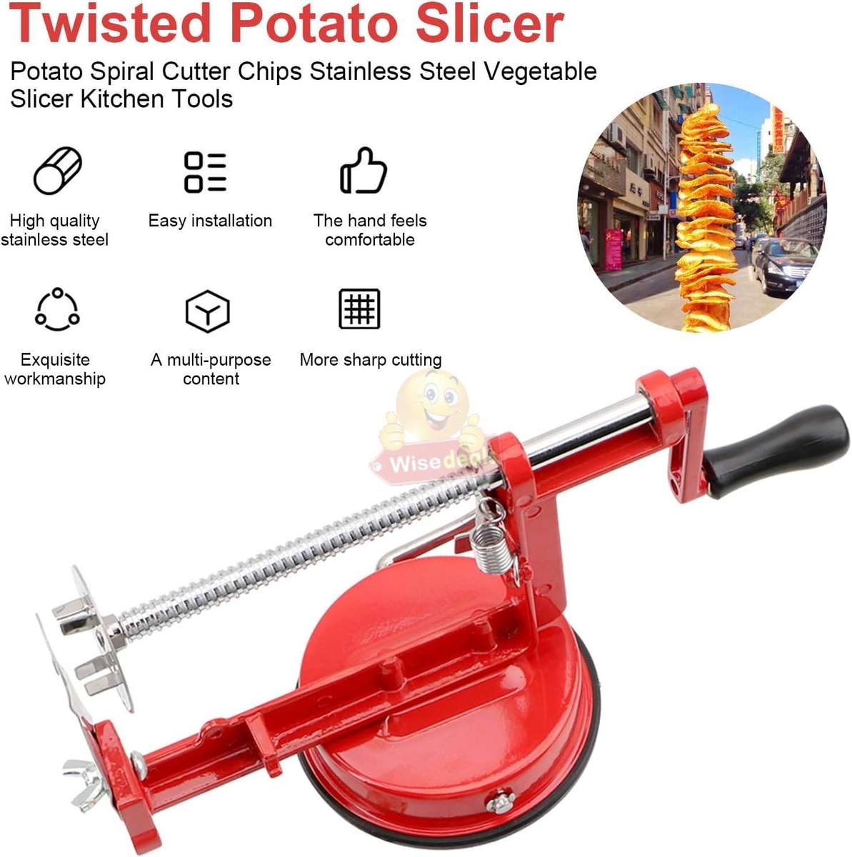 Aluminium Spiral Potato Slicer Suction Stand