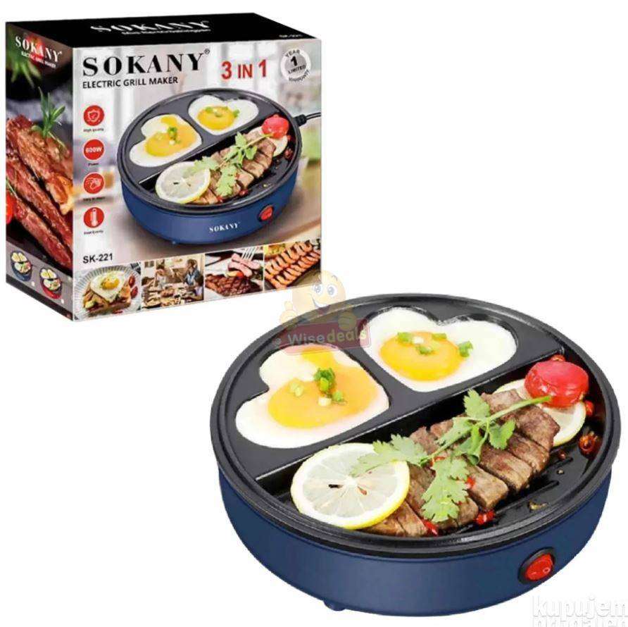 SOKANY Electric Grill Maker 3 in 1