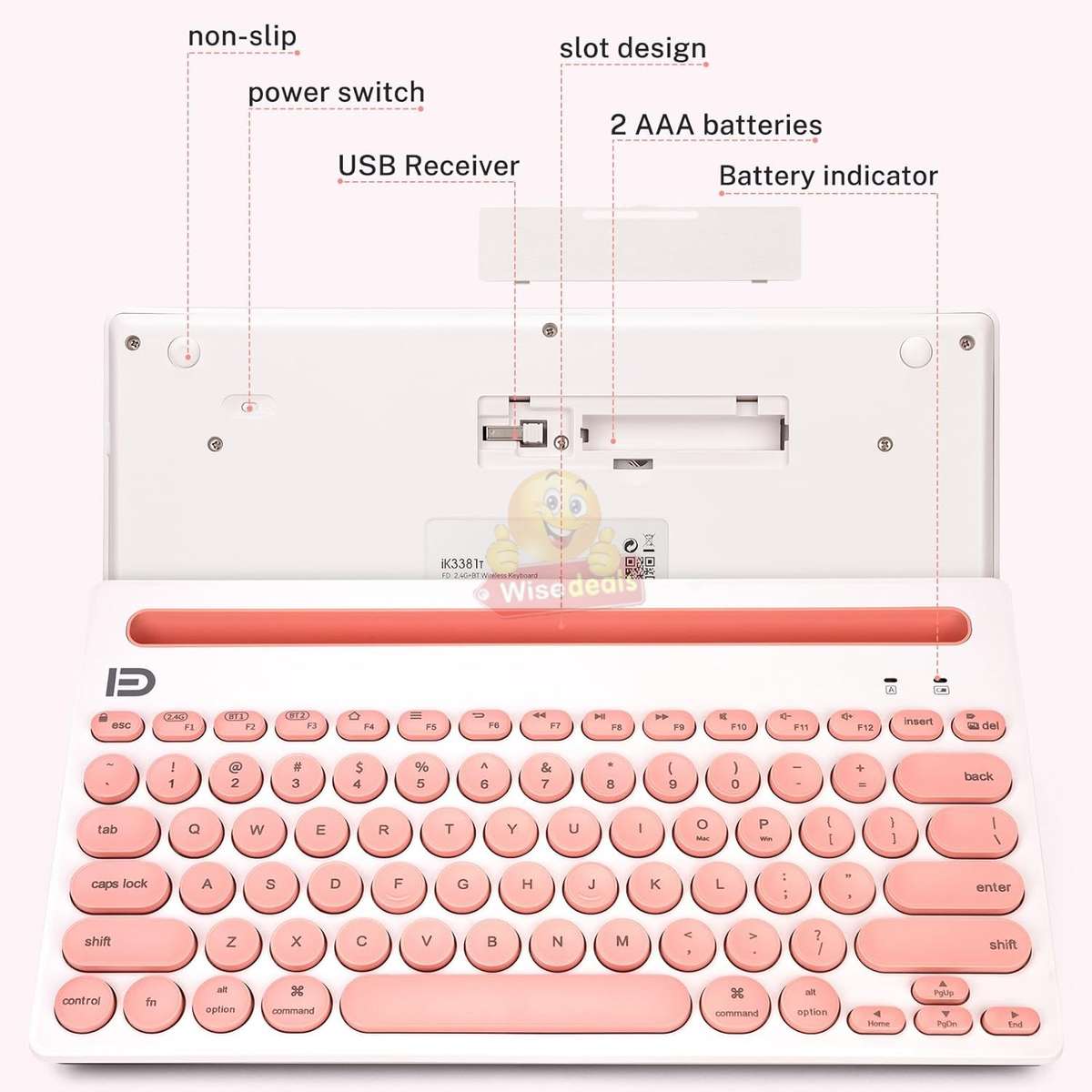 3 Channels Universal Wireless Bluetooth Slim Keyboard for Tablets Phone