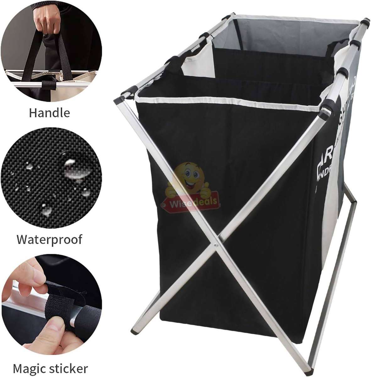 Portable Laundry Basket with Sections