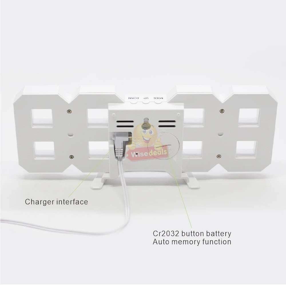 Large 3D LED Digital Light Alarm Clock