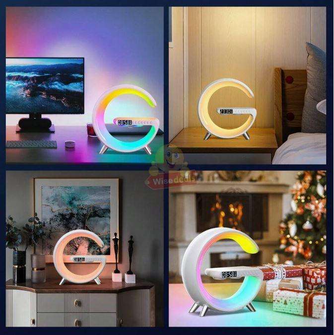 Bluetooth 360° Surround Sound Speaker Wireless Charger Colourful Lights