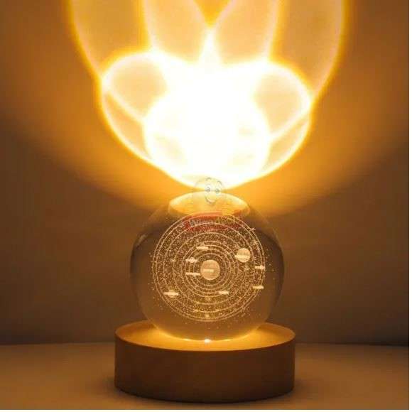 Luminous 3D Laser Engraving crystal ball night Light