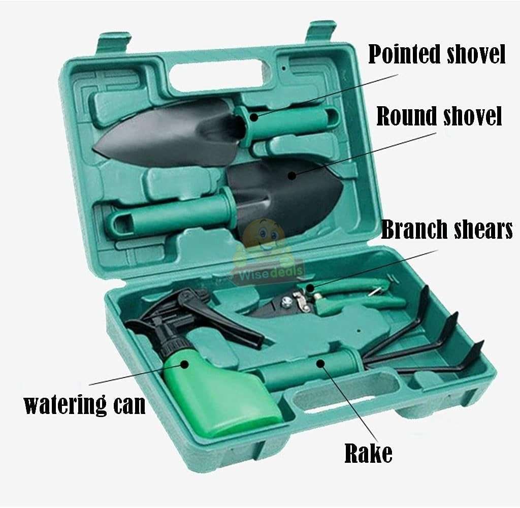 5 Piece Stainless Steel Garden Tool Set in a Secure and Durable Carry Case