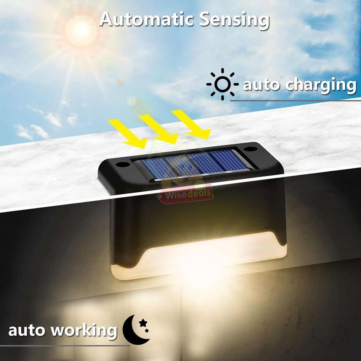 4 Piece Waterproof SOLAR Deck Stairs Wall Lights