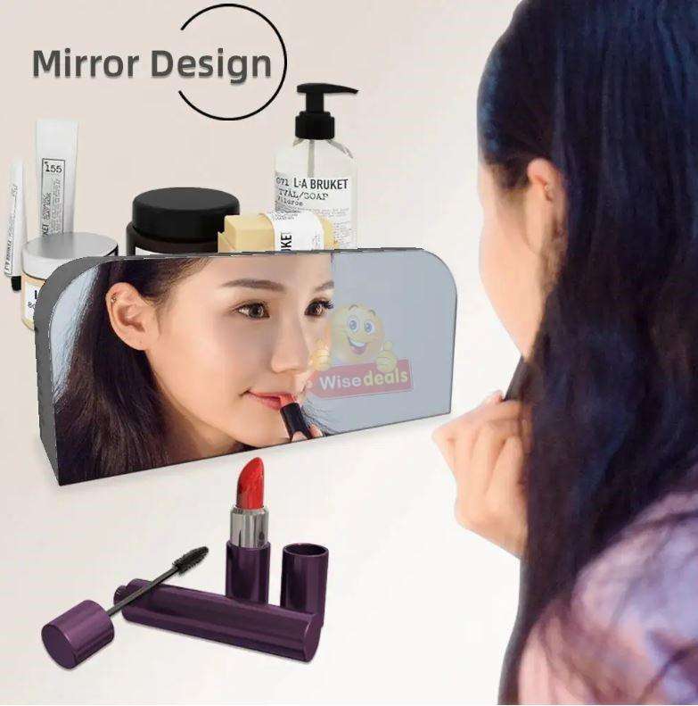 LED Temperature Alarm Snooze Smart Mirror Clock Phone Charger Dual USB