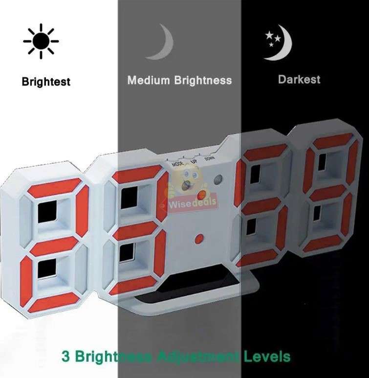 Large 3D LED Digital Light Alarm Clock