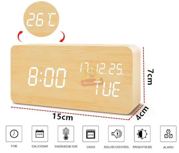 Digital LED Alarm Clock Timer Calendar Thermometer