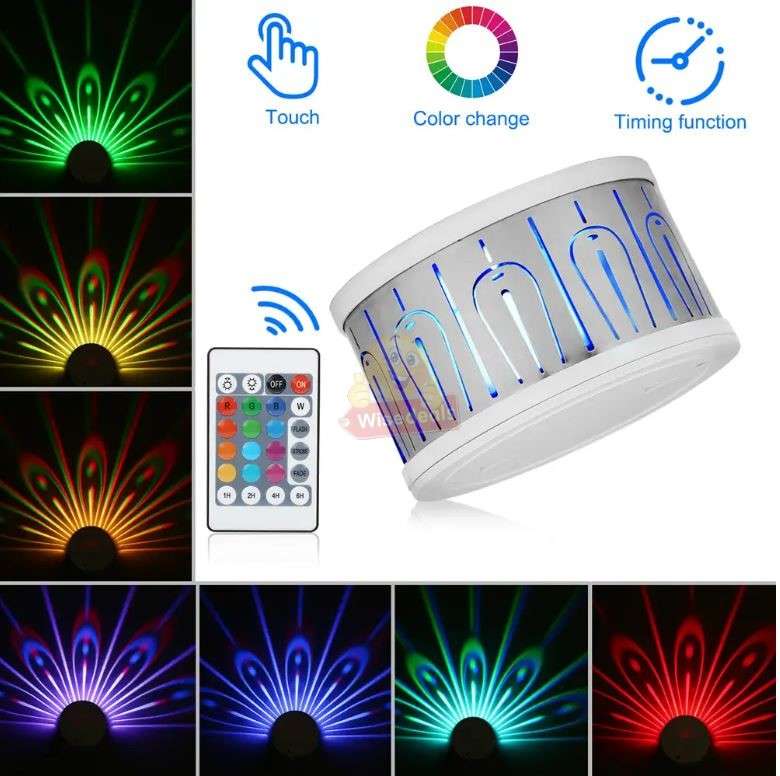 LED Projection Colourful Wall Touch Light with Remote