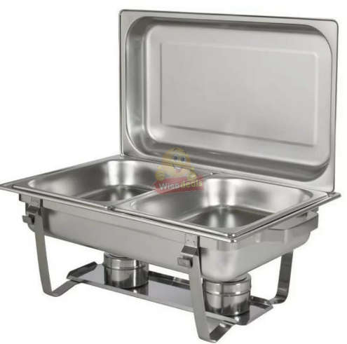 Double chafing stainless steel dish