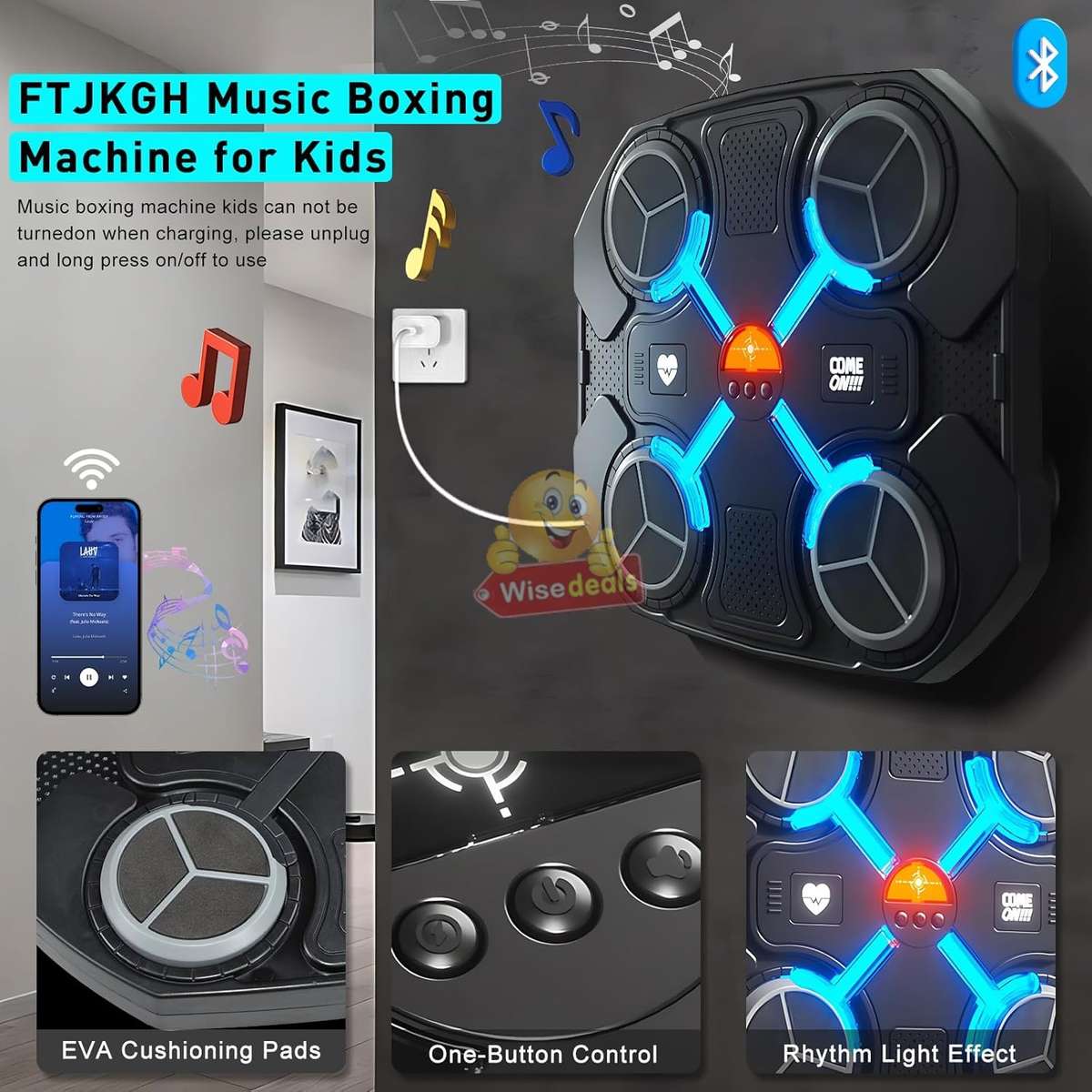 Bluetooth 3 Speed Music Boxing Relaxing Exercise Wall Mounted Speaker