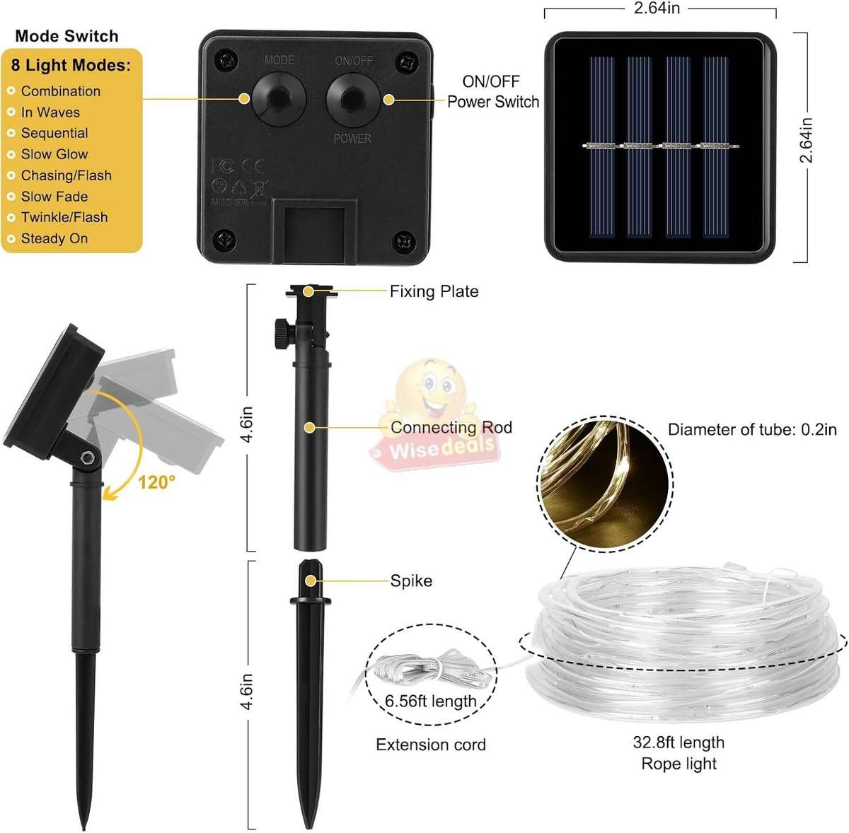 10m LED Solar String Tube Lights