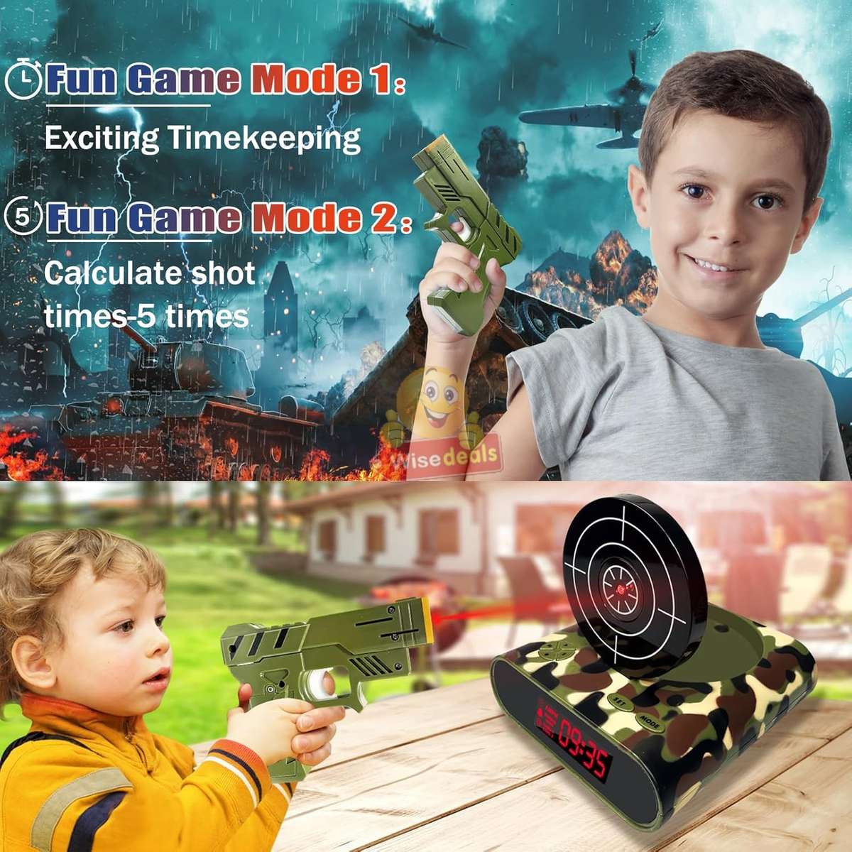 USB Game Mode and Gun Target LED Alarm Clock