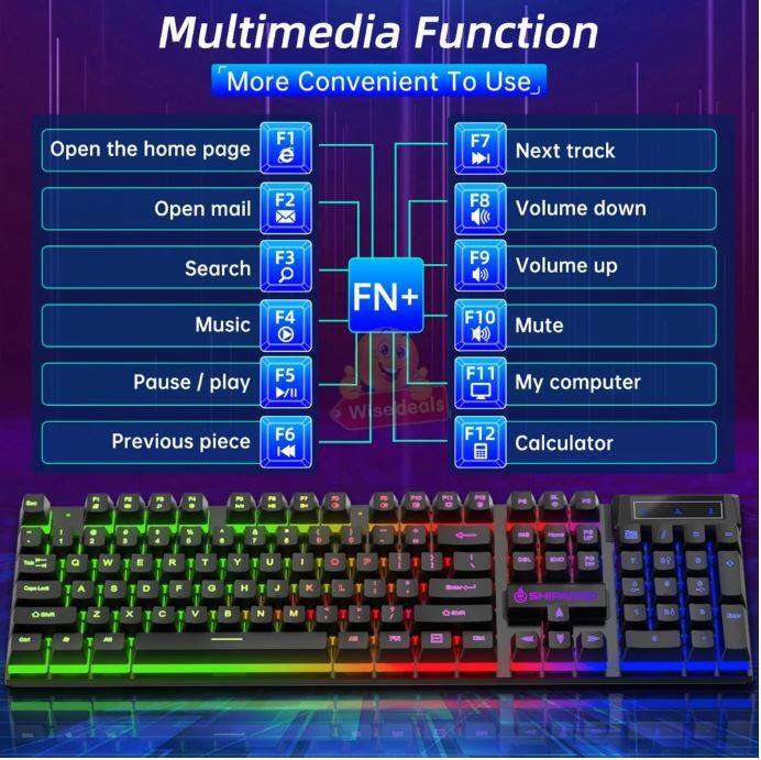 LED Backlight Gaming Keyboard and Mouse Set