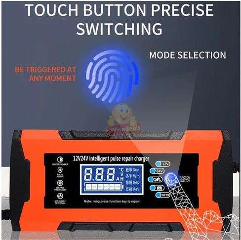 12V 10A -24V 5A Intelligent Pulse Repair LCD Display Battery Charger - START R1 ONLY