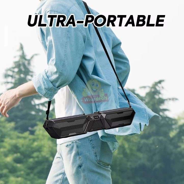 Solar Bluetooth Soundbar Wireless Stereo Dual Antenna Phone Charger TF FM USB Phone Holder