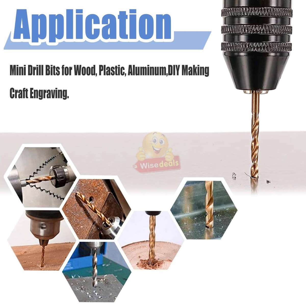 50 Piece Titanium Coated HSS Drill Bit Set