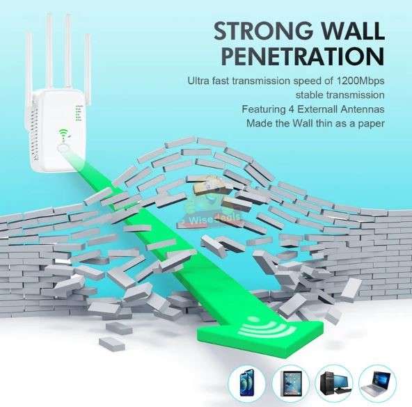 WiFi Extender, 4 Antennas for a Stronger Signal, Extend your WIFI signal up to 300m