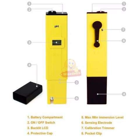 Portable Digital PH Tester with Screen calibration Screwdriver and carry case