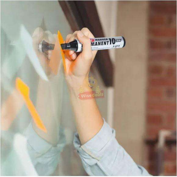 Secret Compartment 10 Piece Jumbo Waterproof Permanent Black Markers