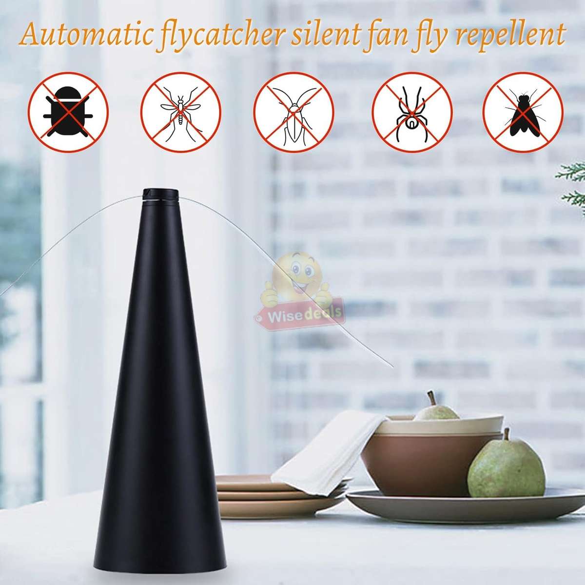 Insect Repeller Fan with 360° Rotation, Silent, Keep Insects away from Food and more - START R1 ONLY