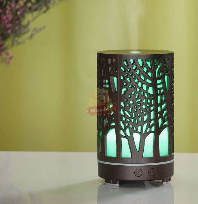 Wood Grain 7 LED Colour Light and Ultrasonic Humidifier Aroma Diffuser